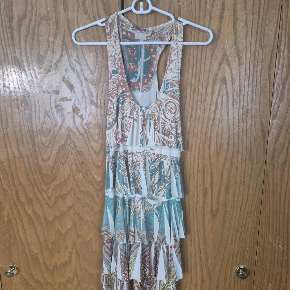 ePretty Paisley Layered Mini Dress in Teal and Brown